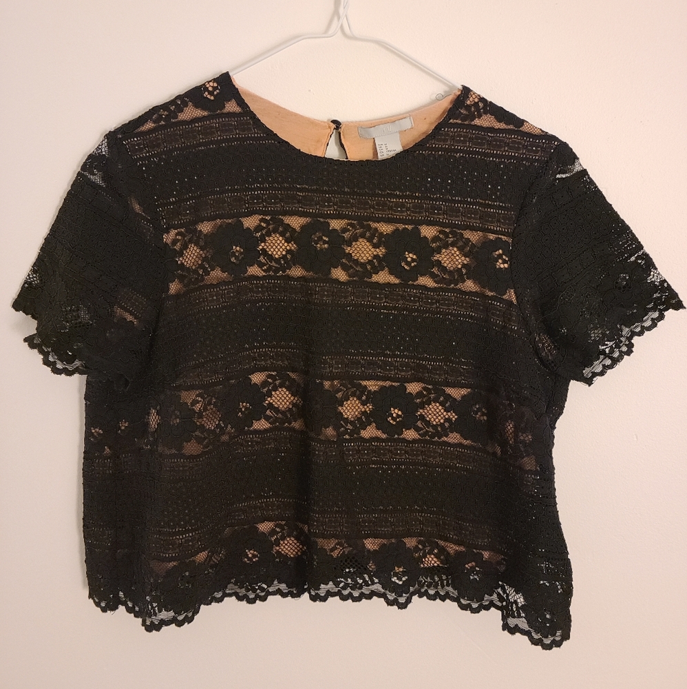 H&M Black Lace Crop Top